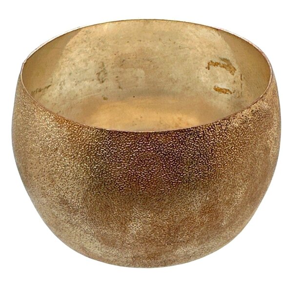 Mod Wide Bangle Gold Metallic Bracelet Textured Shimmer  Retro Chic Bold Vintage - Picture 4 of 7